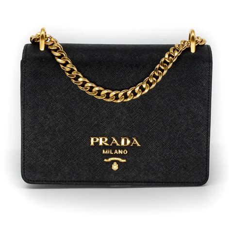 prada chain bag black|Prada outlet shoulder bags.